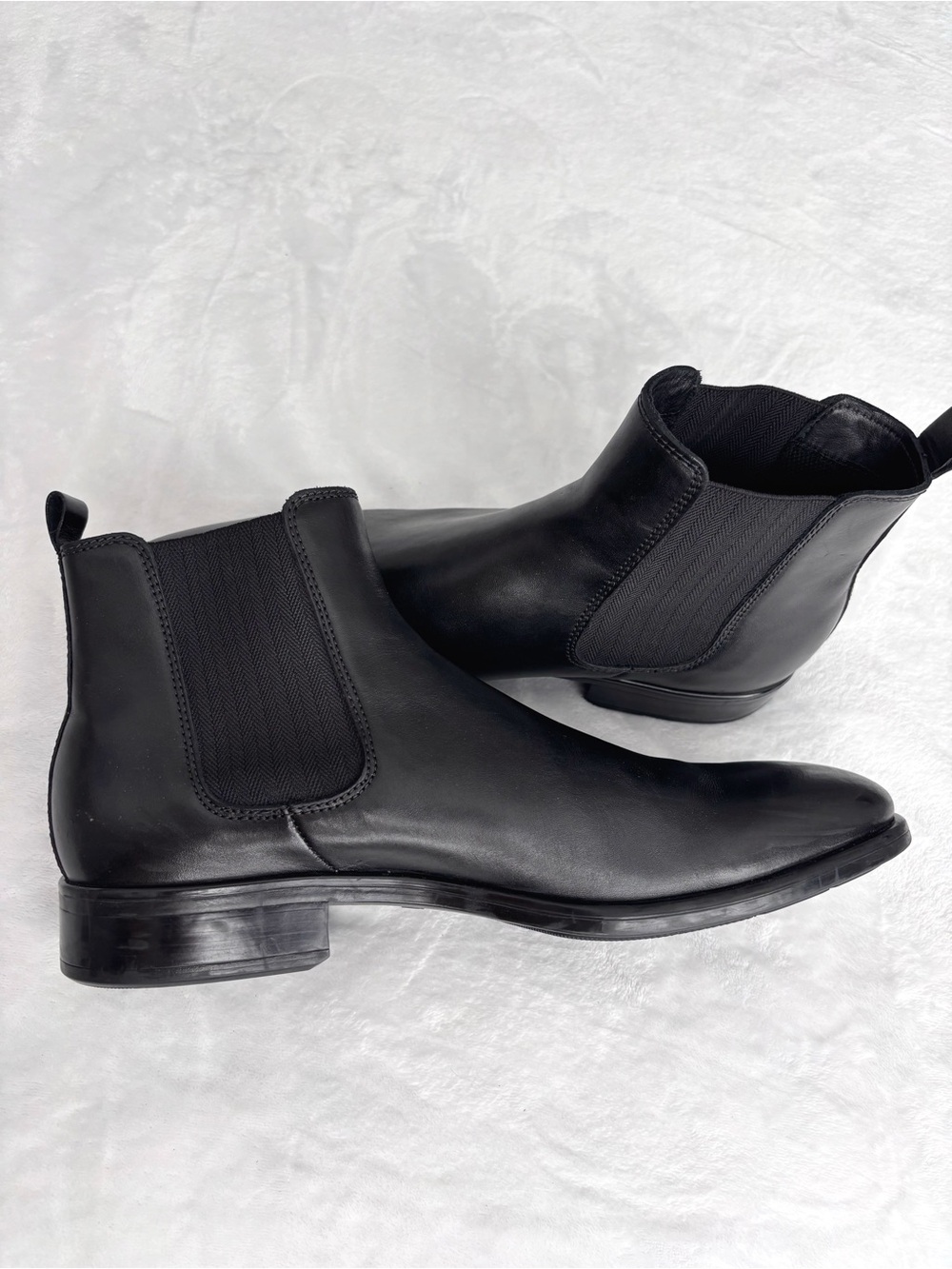 ECCO Men's City Tray Tech Black Leather Chelsea Ankle Boot--NEW--46 (12-12.5)